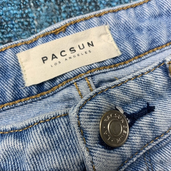 Pacsun Girlfriend Cactus Embroidered Denim Shorts - Picture 3 of 7
